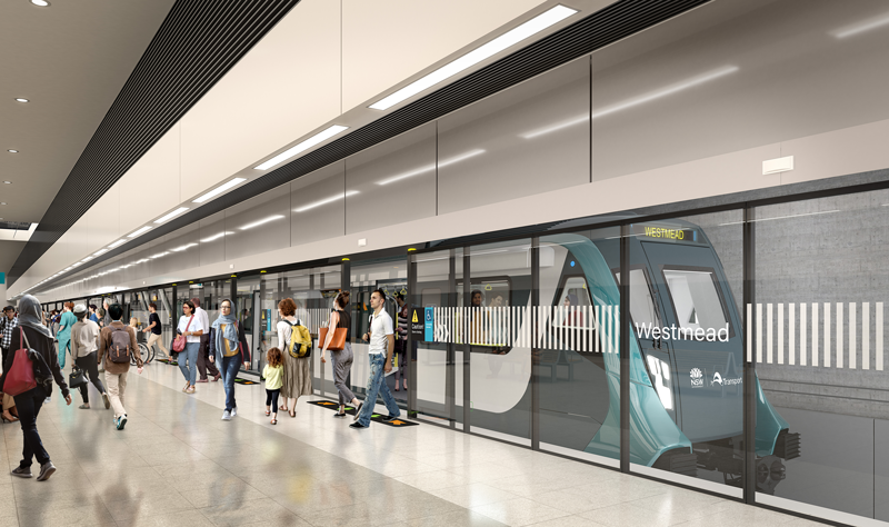 Artist impression of Sydney Metro platform